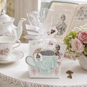 Alice in Wonderland Teal Tea Cup Party Favor