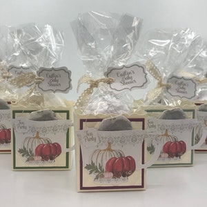 5 Fall Pumpkin Brewing Tea Party Favors for Bridal Baby Shower Tea Party Events