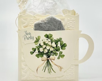 Beau-tea-ful Irish Clover Tea Party Favor for bridal baby shower wedding birthday milestone St Patrick’s Day by the Paper Fascinator
