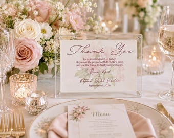 Pink Peony Photo Frame Sign