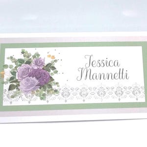 Digital Purple Rose Sage Eucalyptus Place Cards Table Seating Instant Editable Download