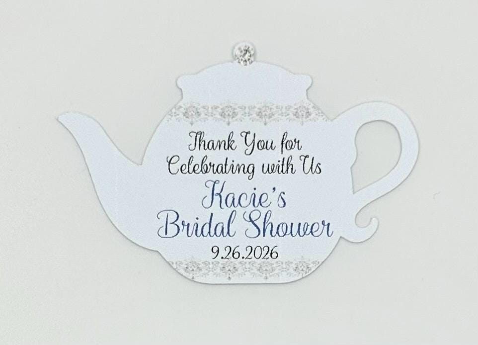 Tea Ritual Tag Tea Pot Tea Tags for Bridal Shower | Personalized Customized - Etsy