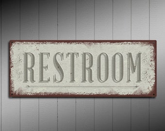 Rustic Restroom Sign Etsy