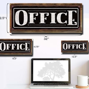Office Metal Sign • Black Rustic Looking Aluminum Sign • Color Imprint ...
