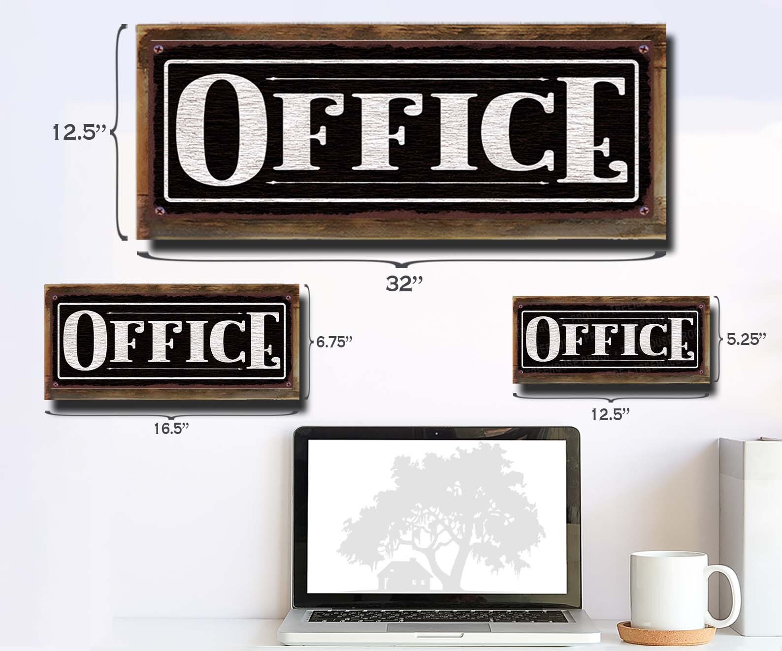 Office Metal Sign • Black Rustic Looking Aluminum Sign • Color Imprint ...