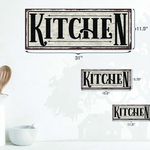 Kitchen Sign Distressed White Rustic Looking Aluminum Sign Color Imprint On Rustproof Aluminum THC2496-A image 4