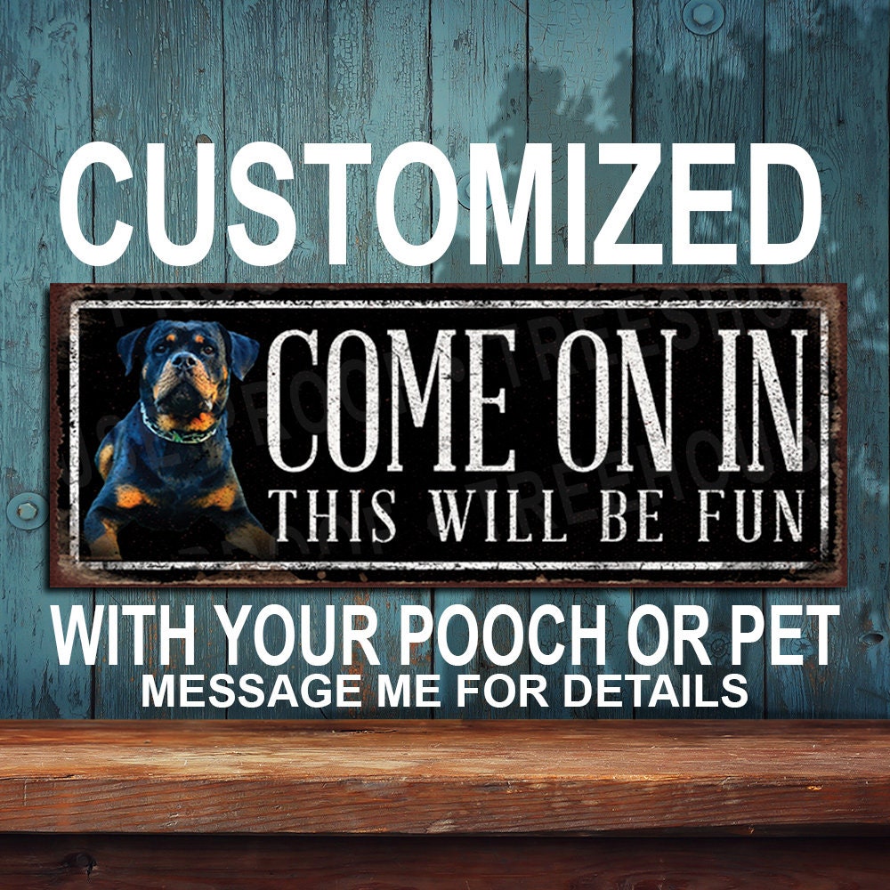 Rottweiler Beware of Dog Aluminum Sign - Rustic Looking - Color Imprint ...