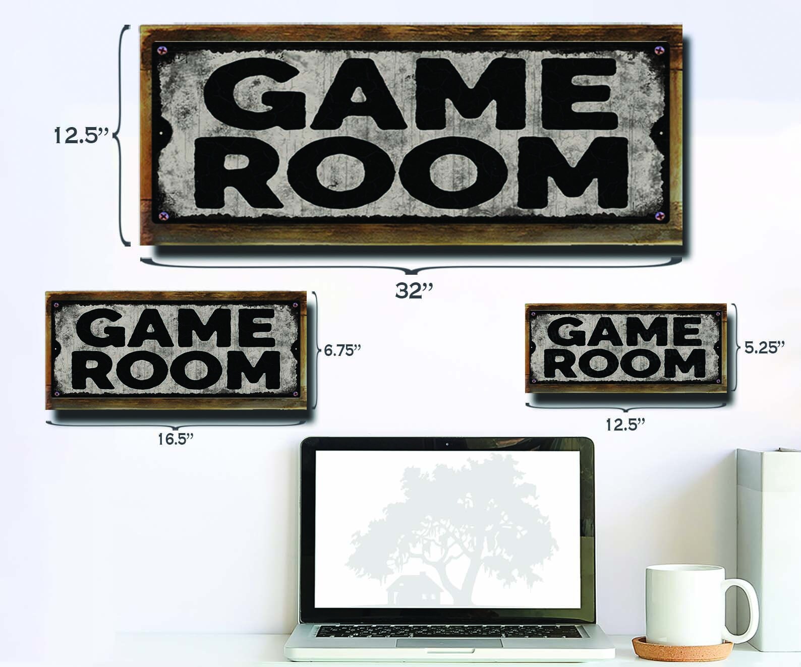 Game Room Sign Distressed Looking Antiqued White Rustic - Etsy