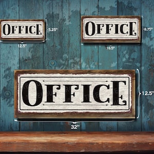 Office Metal Sign: Distressed Antique White - Rustic Looking - Color ...