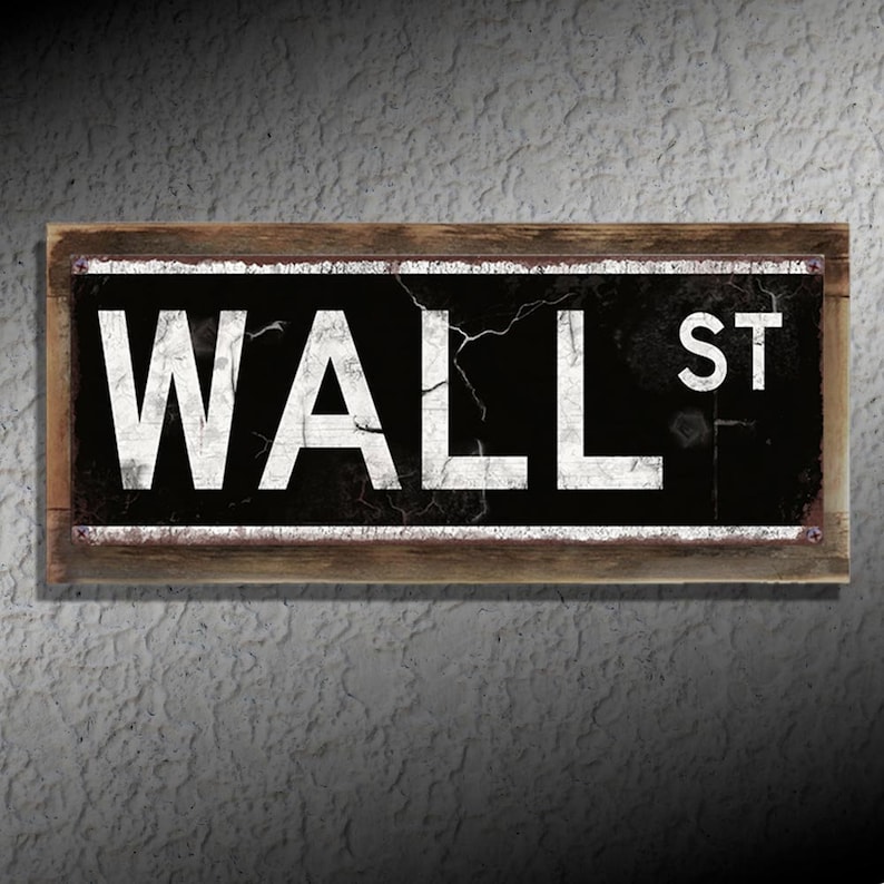 Wall Street Rustic Metal Street Sign Full Color Imprint on Etsy