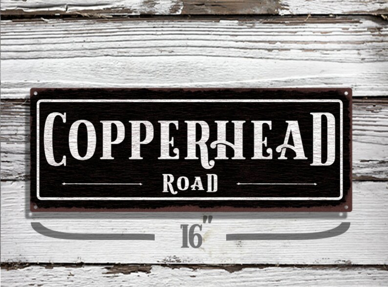Copperhead Road Rustic Metal Street Sign Etsy