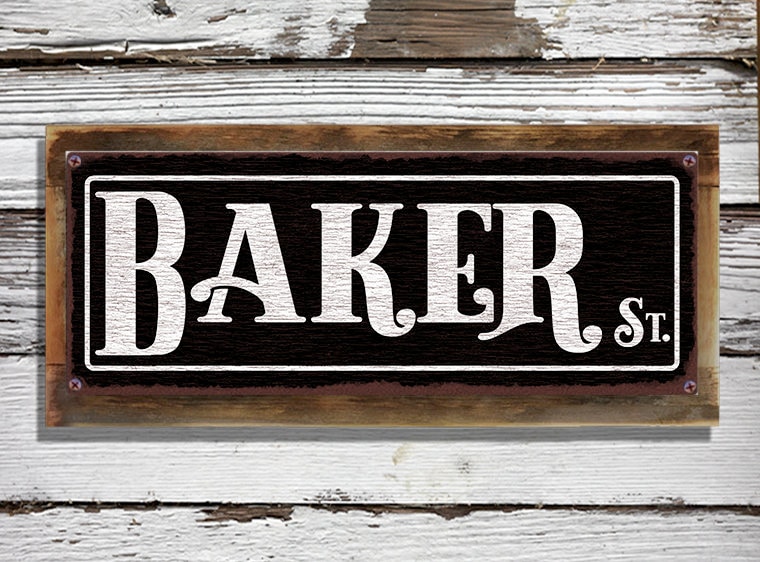 Baker Street Rustic Metal Street Sign Etsy