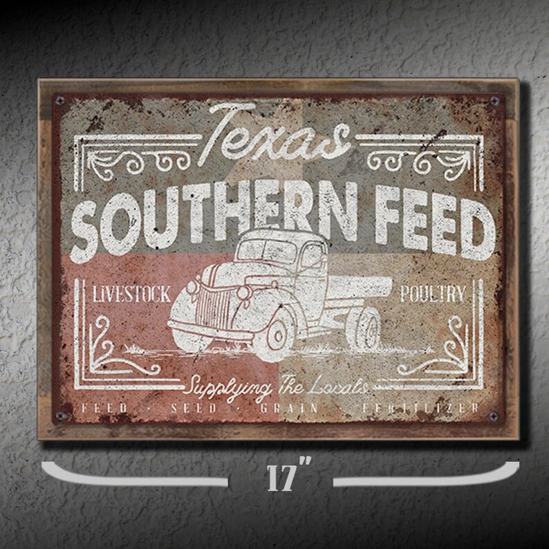 Texas Southern Feed Vintage Feed Store Sign 9X12 12x16 Etsy