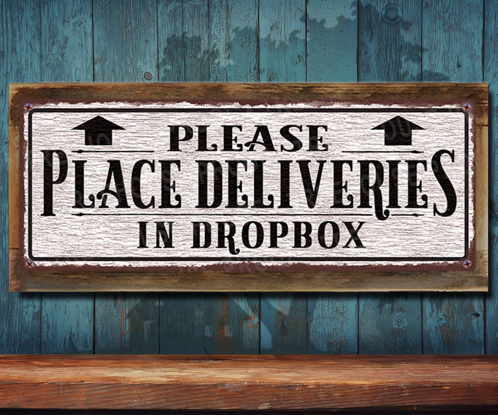 Place Deliveries in Dropbox Metal Sign: With Arrows Pointing up ...