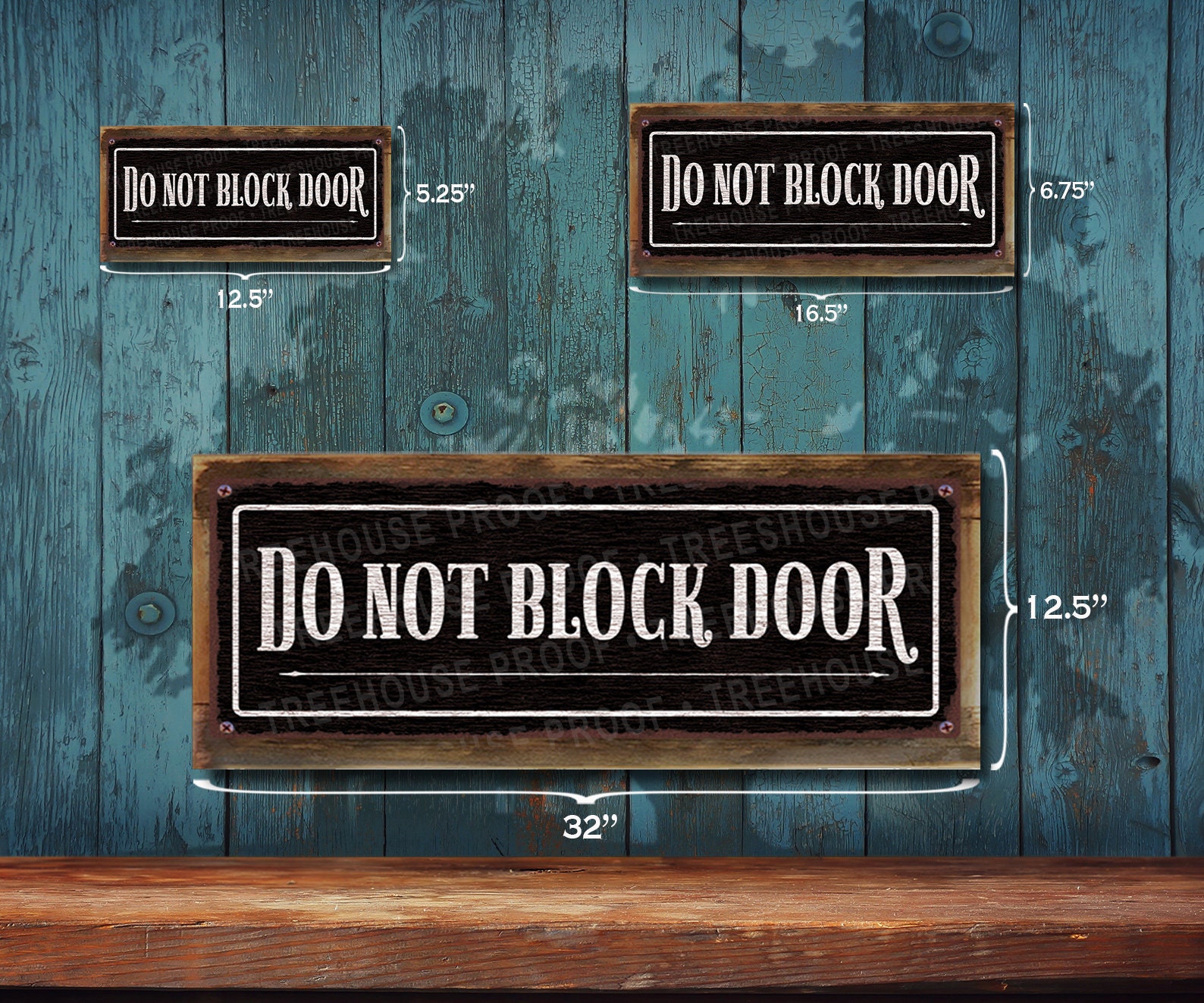 Do Not Block Door Metal Sign - Black Rustic Looking Aluminum Sign ...