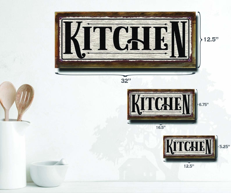 Kitchen Metal Sign • Customizable • Rustic Looking Color Imprint on ...