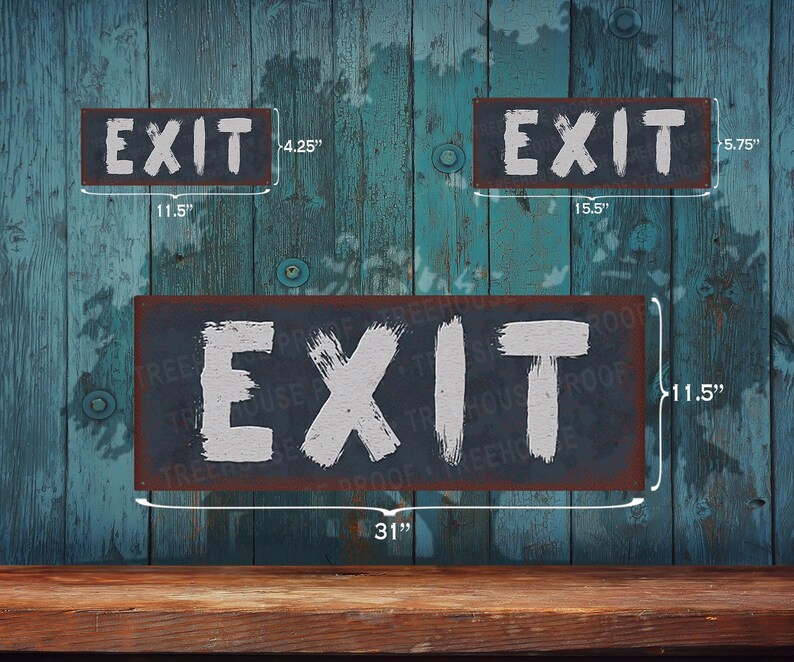 Exit Dark Green Antigua Look • Rustic Looking Metal Sign • Customizable ...