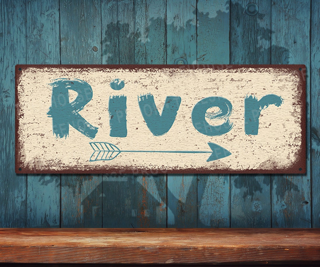 Reivers Signs River Metal Sign: Right Arrow Rustic Looking - Customizable - Print on ...