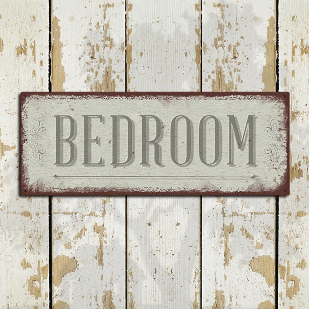 Bedroom Metal Sign - Rustic Looking - Customizable - Color Imprint ...