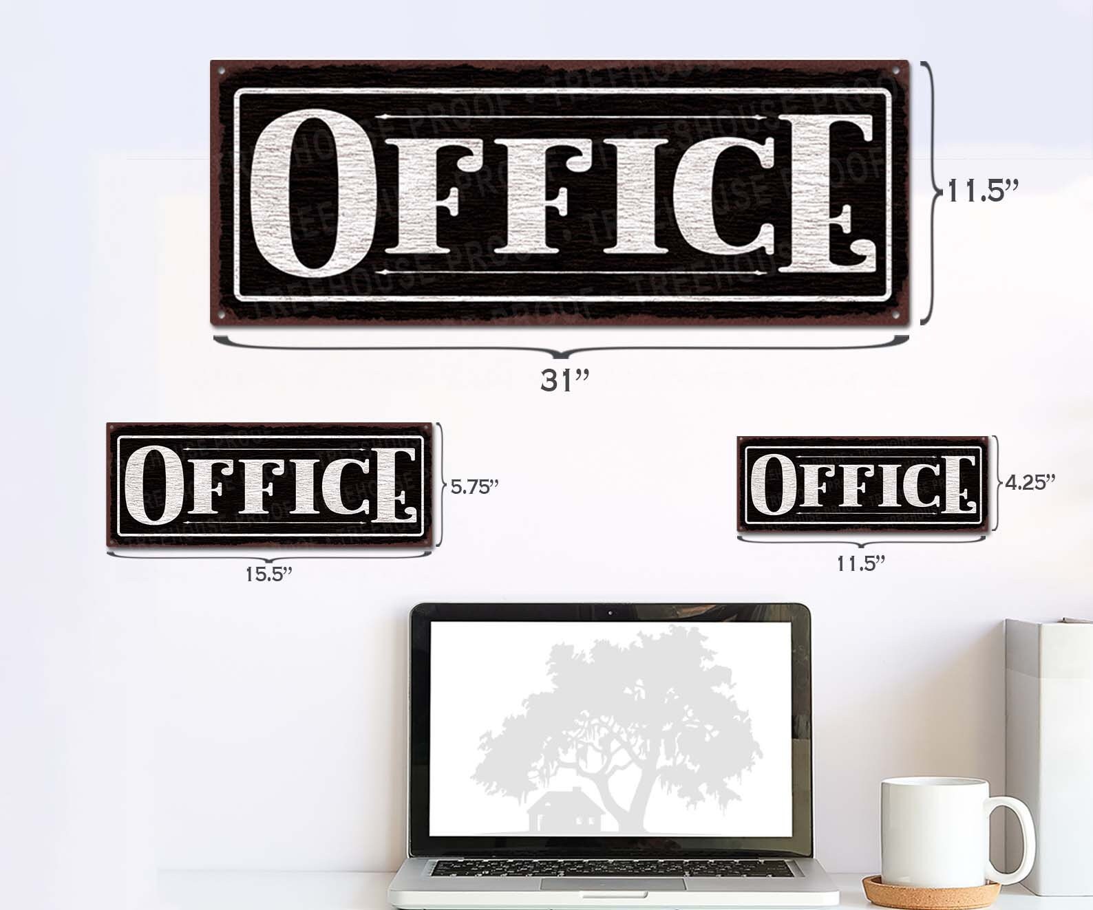 Office Metal Sign • Black Rustic Looking Aluminum Sign • Color Imprint ...