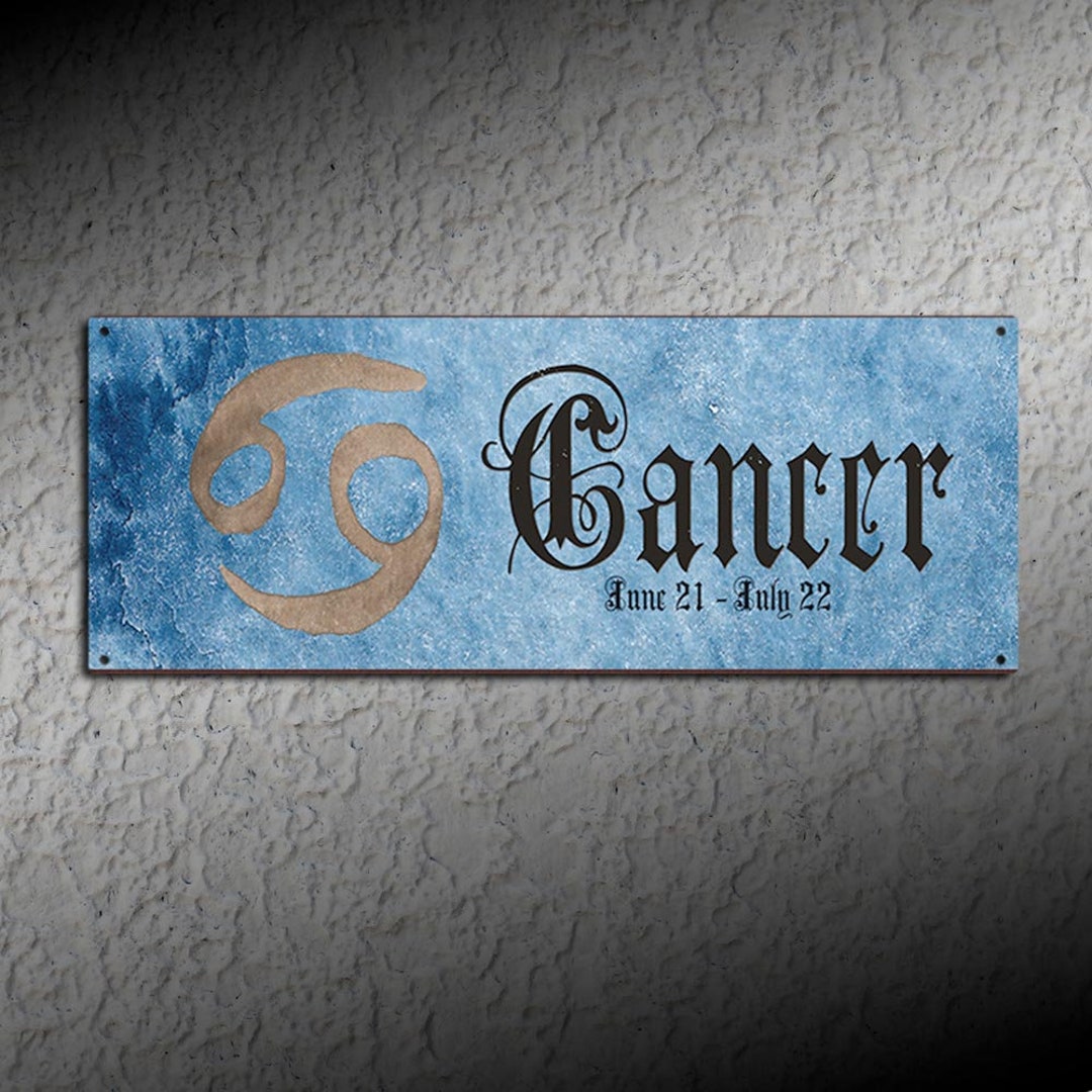 Customizable Cancer Sign Cancer Zodiac Metal Sign • Metal Sign • Full Color Imprint on High ...