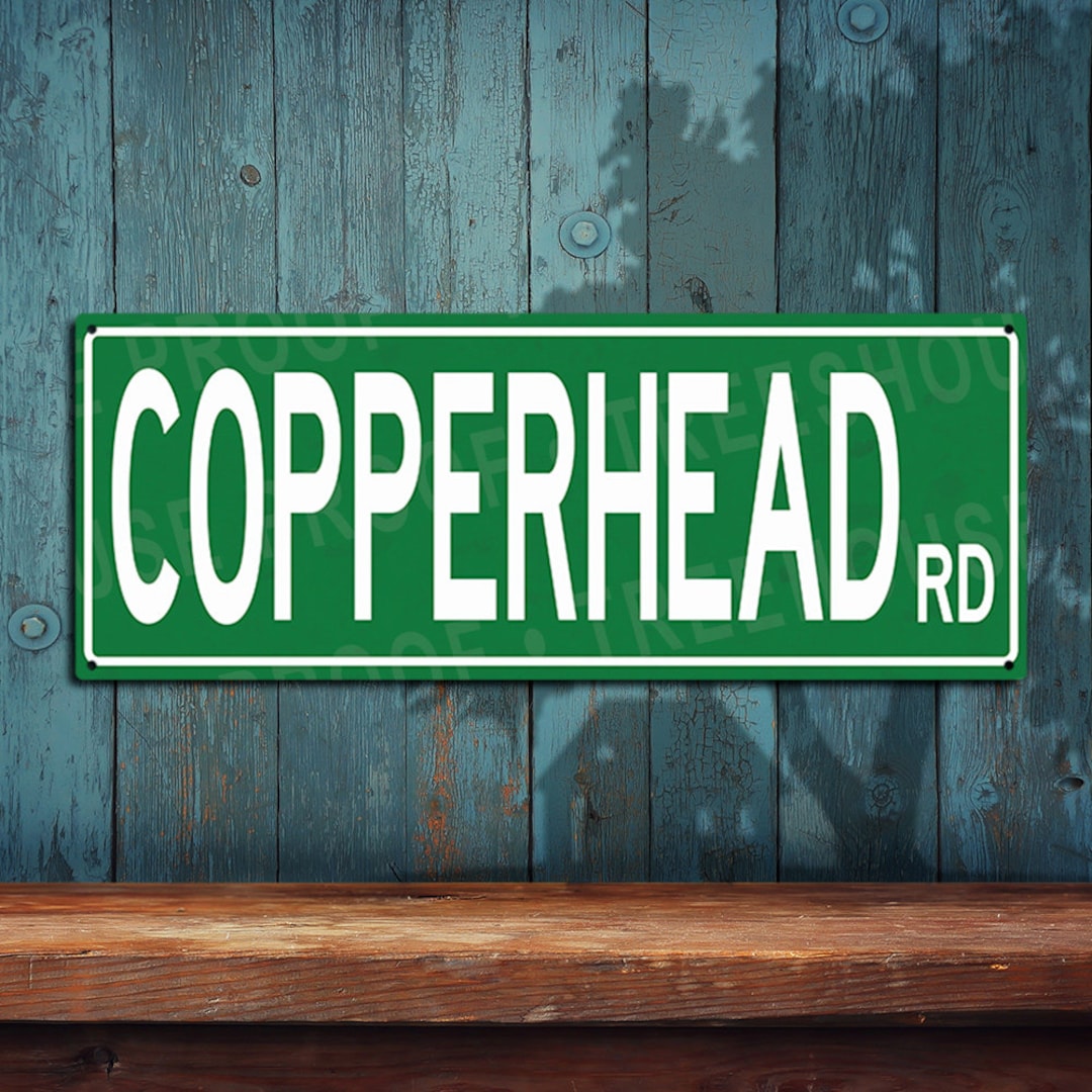 Copperhead Road Street Sign Rustic Looking Metal Sign Customizable