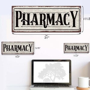 Pharmacy Distressed White - Rustic Looking Aluminum Sign - Color ...