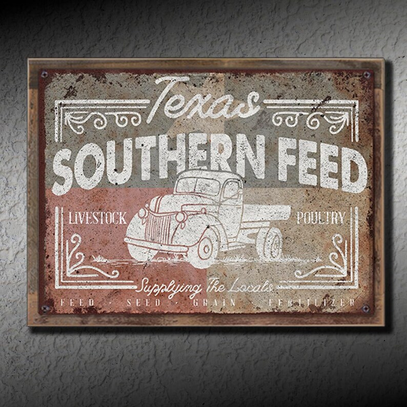 Valentine candy bouquet ideas 14 Texas Southern Feed Vintage Feed Store Sign 9X12 12x16 | Etsy