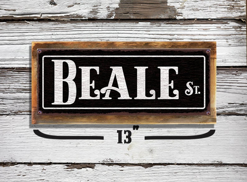 Beale St Rustic Metal Street Sign Etsy