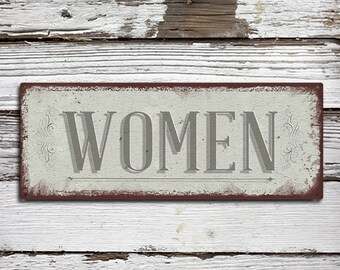 Women's Room Aluminum Sign  - Vintage Bathroom Decor - THC2075-A