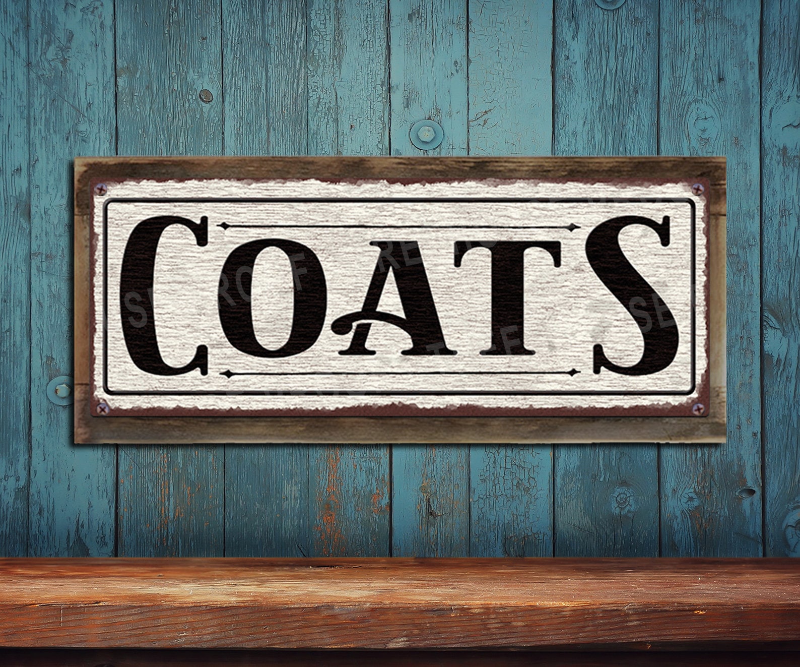 Coats Coat Room Sign White Rustic Looking Aluminum Sign Etsy