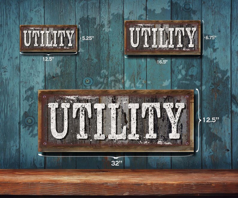 Utility Sign Making Utility Room Sign Rustic Wood Look Aluminum Sign - Etsy