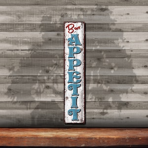 Bon Appetit - Letrero metálico de aspecto rústico • Personalizable • Impresión en color en aluminio inoxidable fabricado en EE. UU. - THC5003-A