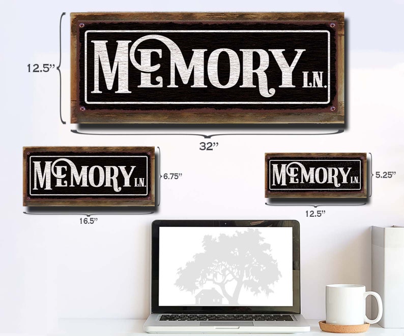 Memory Lane - Rustic Looking Aluminum Sign - Color Imprint on Rustproof ...