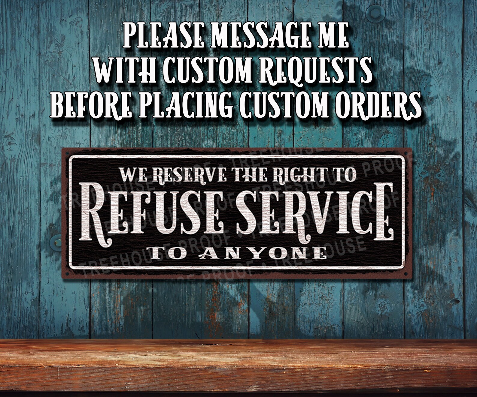 Enjoyist Schild 'We Reserve The Right To Refuse Service' – 2er-Pack, 25,4 X 17,8 Cm, Kunststoff, Wetterfest