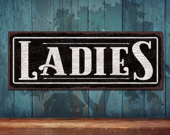 Ladies Room Aluminum Sign: Vintage Restroom Decor • THC2692-A
