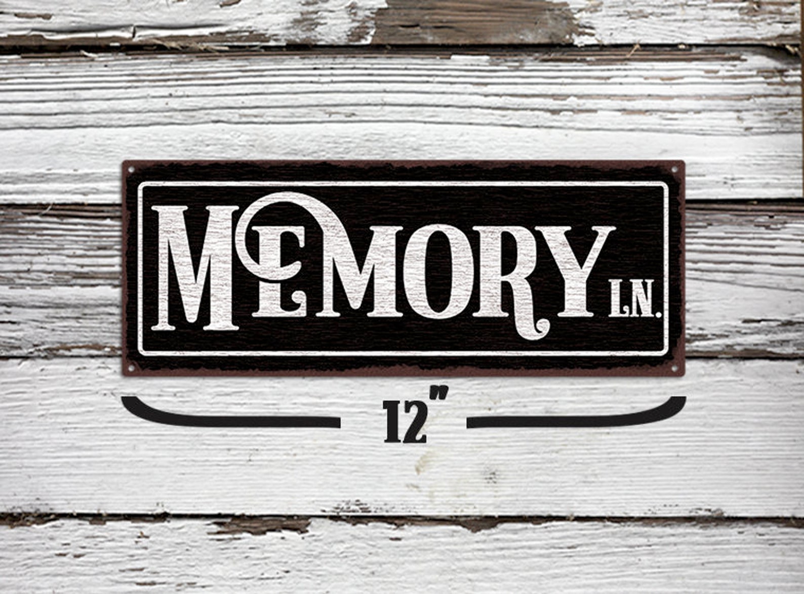 Memory Lane Rustic Metal Street Sign Etsy