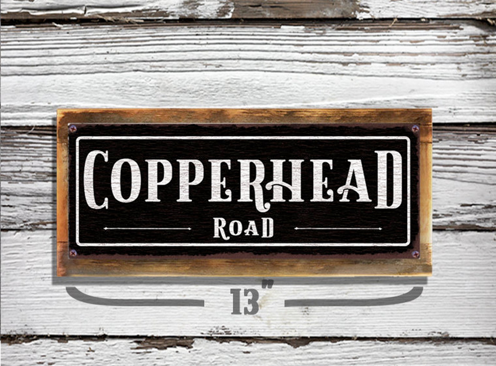 Copperhead Road Rustic Metal Street Sign Etsy