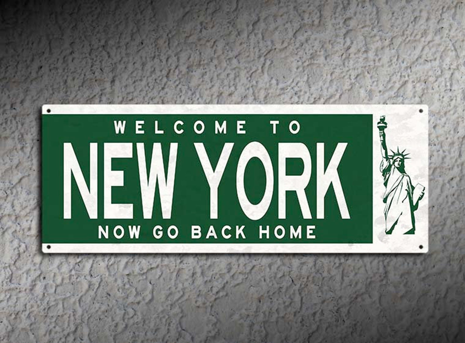 to New York 6x16 4x12 Rustic Metal Street Sign Etsy