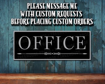 Office Metal Sign • Brushed Metal Look  Aluminum Sign • Color Imprint on Rustproof Aluminum • Made In USA – THC20107-A