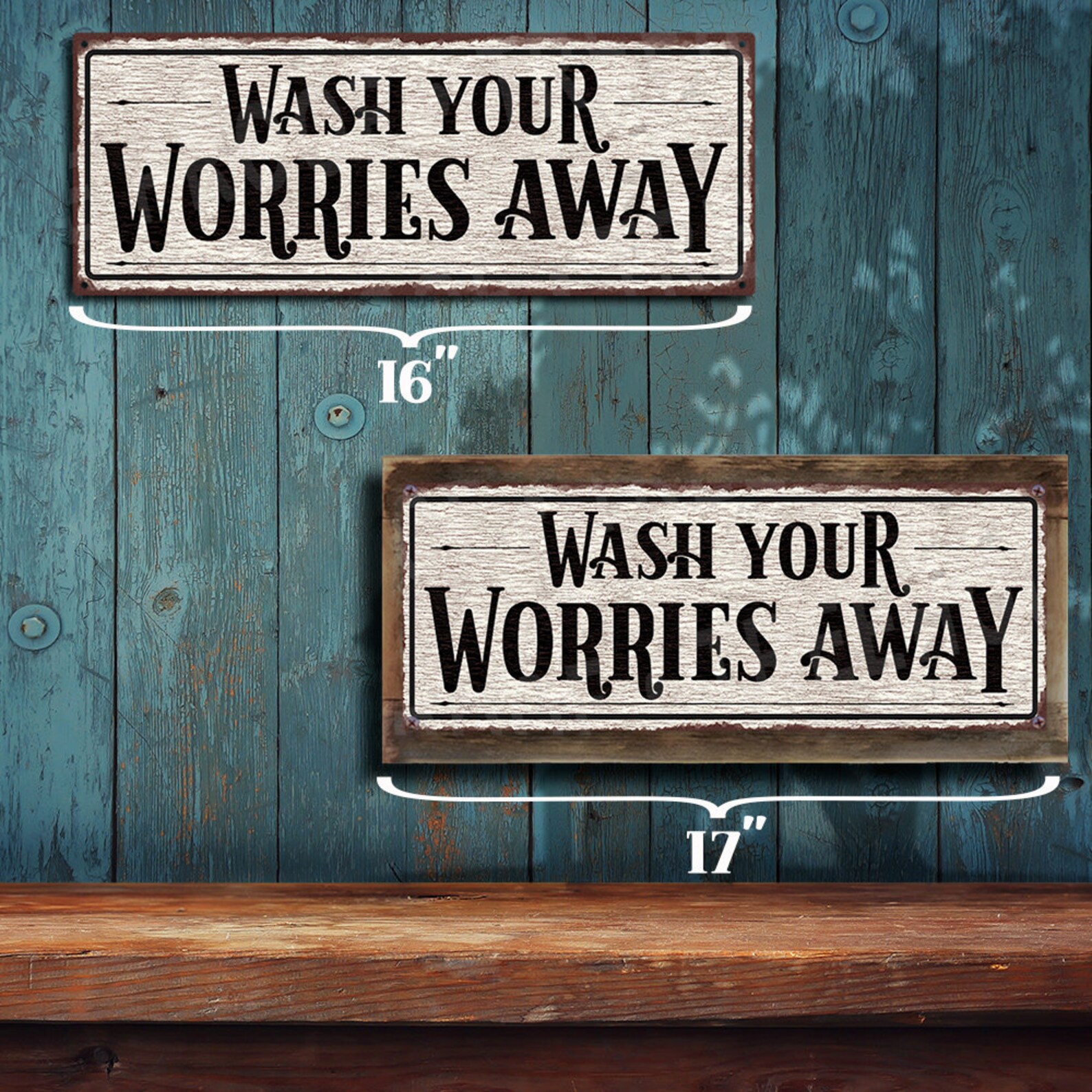 Wash Your Worries Away Bathroom Sign Distressed White - Etsy