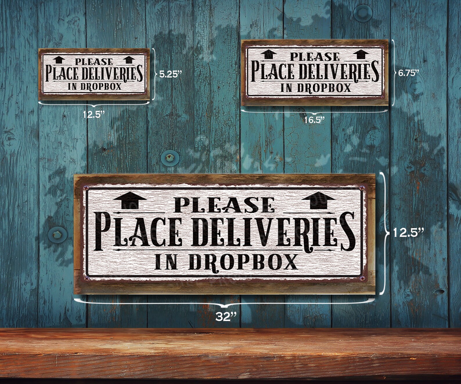 Place Deliveries in Dropbox Metal Sign: With Arrows Pointing up ...