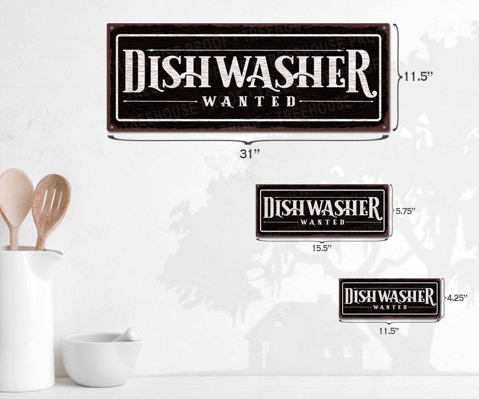 Dishwasher Wanted Metal Sign Rustic Looking Aluminum Sign Etsy