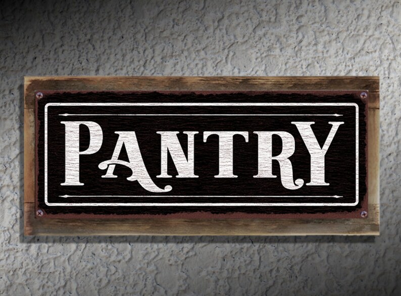 Pantry Sign Black 6x16 4x12 Rustic Metal Street Sign Etsy