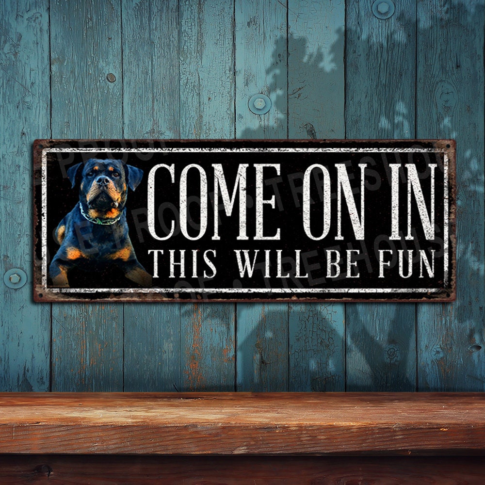 Starting Soon Rottweiler Sign Rottweiler Beware of Dog Aluminum Sign - Rustic Looking - Color Imprint ...