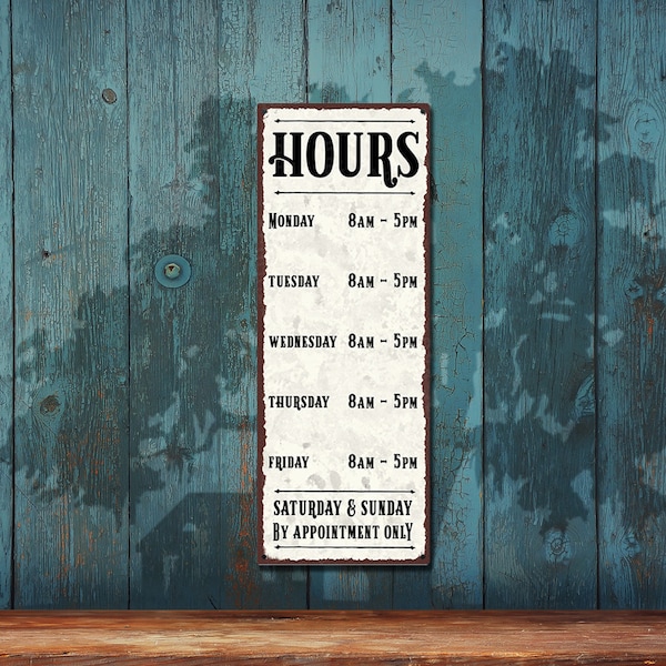 Hours of Operation Sign Etsy