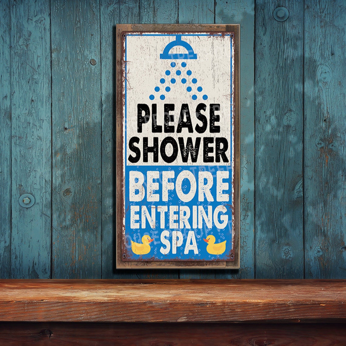 Please Shower Before Entering Spa Metal Sign Etsy