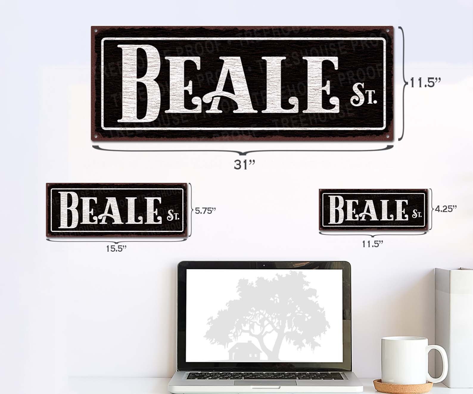 Beale Street Rustic Looking Aluminum Sign Color Imprint on - Etsy