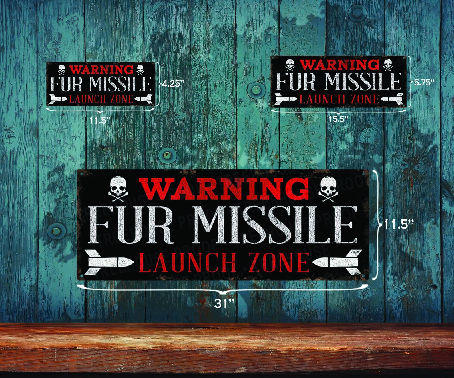 Warning Fur Missile Launch Zone Sign - Distressed Black Rustic Looking ...