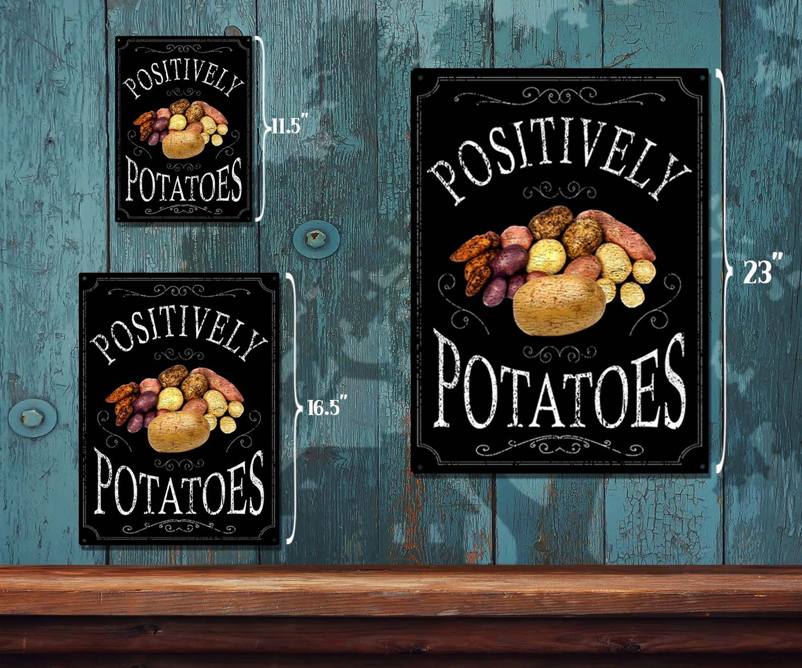 Rustic Potato Sign Positively Potatoes Metal Sign for Kitchen or Garden Rustic - Etsy
